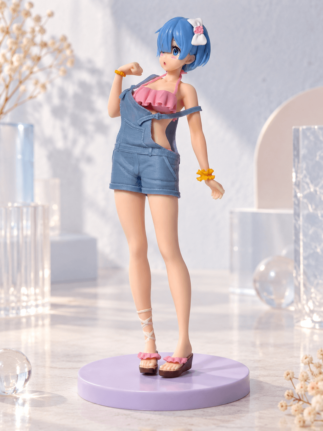 Фигурка Рем из Re:Zero, 23 см — летний образ, Около 23 см, Голубой, розовый — главное фото