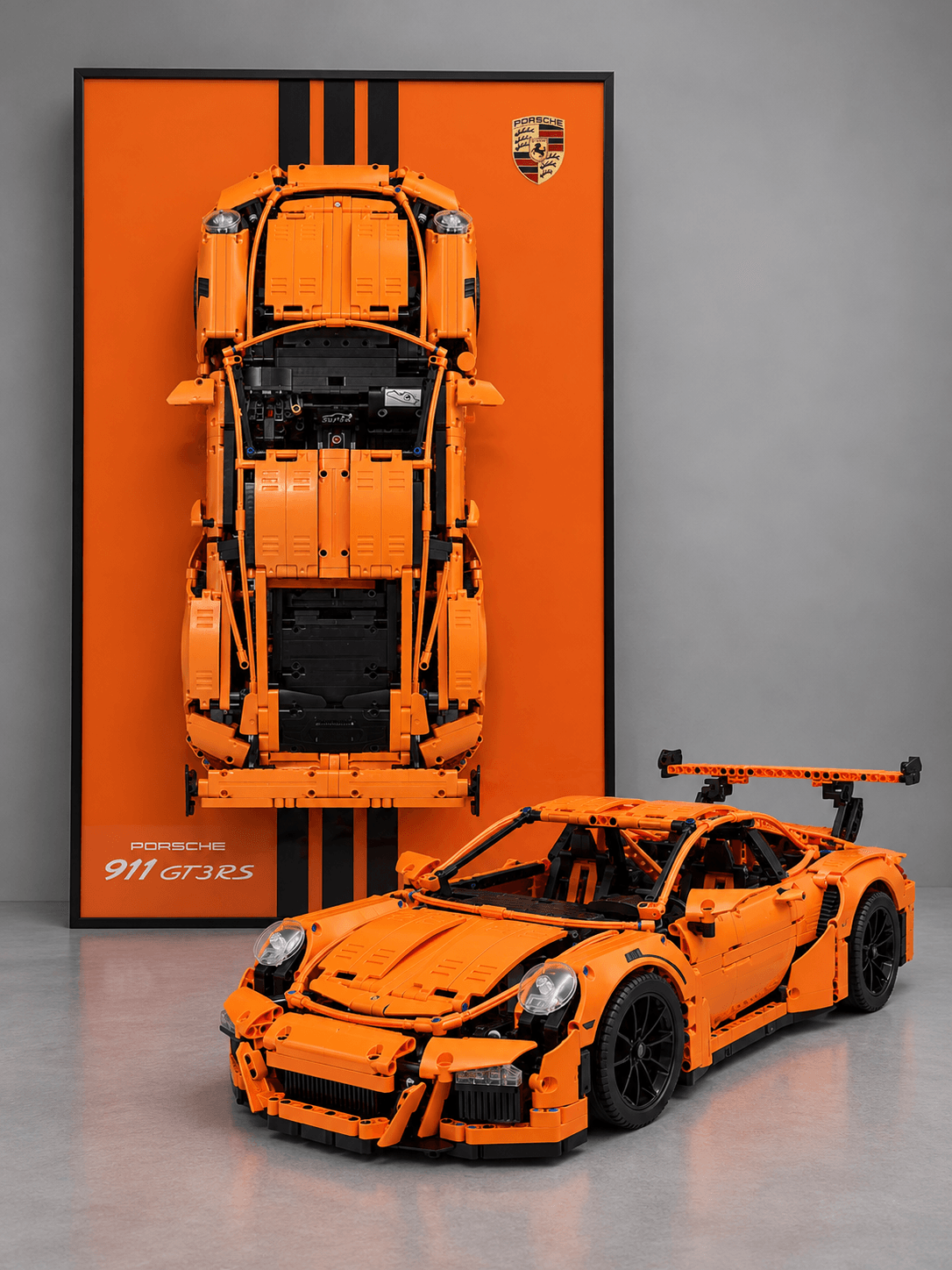 Конструктор Porsche 911 GT3 RS, 2700+ деталей + рамка 80×50 см, Оранжевый — главное фото